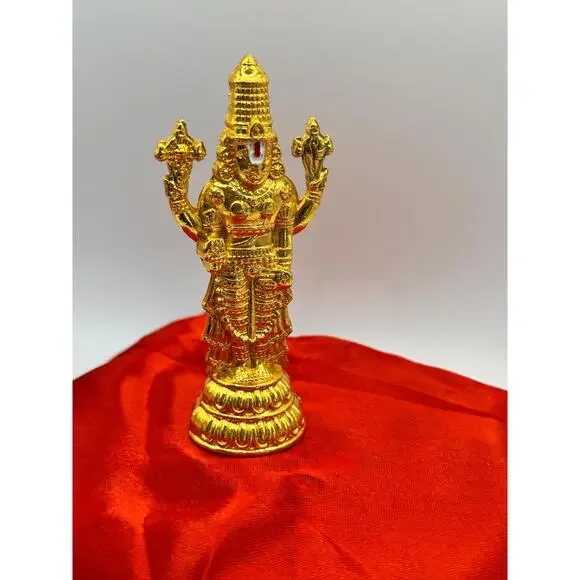 Pure German Silver Idols- Gold finish, Balaji/Perumal - Picture 3 of 3